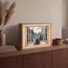 Doorkijk - Hert - Dieren - Winterlandschap - Sneeuw Light Box met batterij (Wandlamp) middel -sfeer2