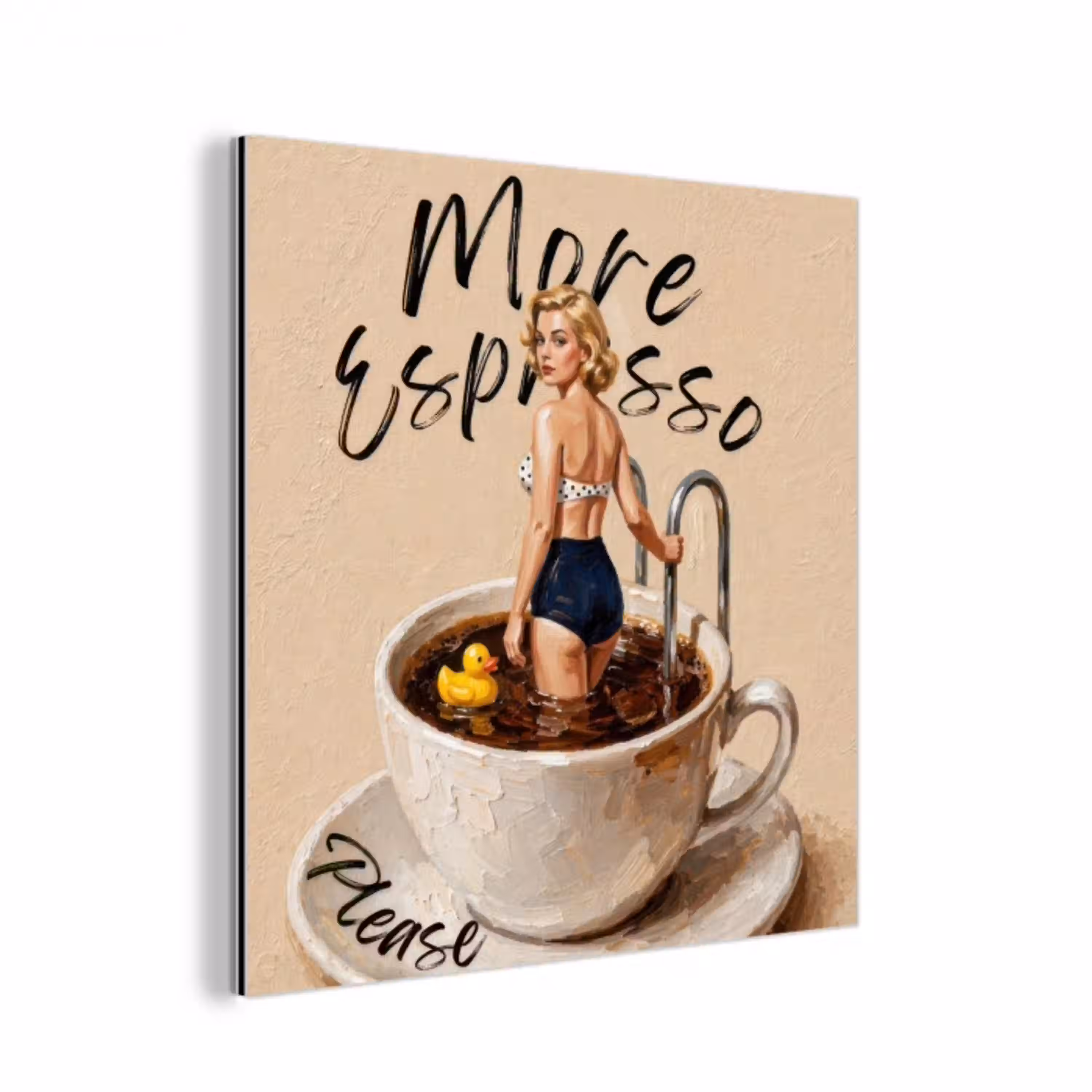 More espresso - Koffie - Eend aluminium wit klein -3d
