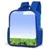 Pixel wereld Kinderrugzak - Blauw middel -schuin