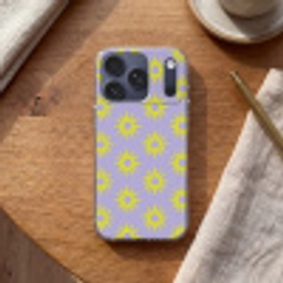Zonnen patroon - Geel - Paars - Zomer Telefoonhoesje iPhone 17 Pro klein -sfeer1