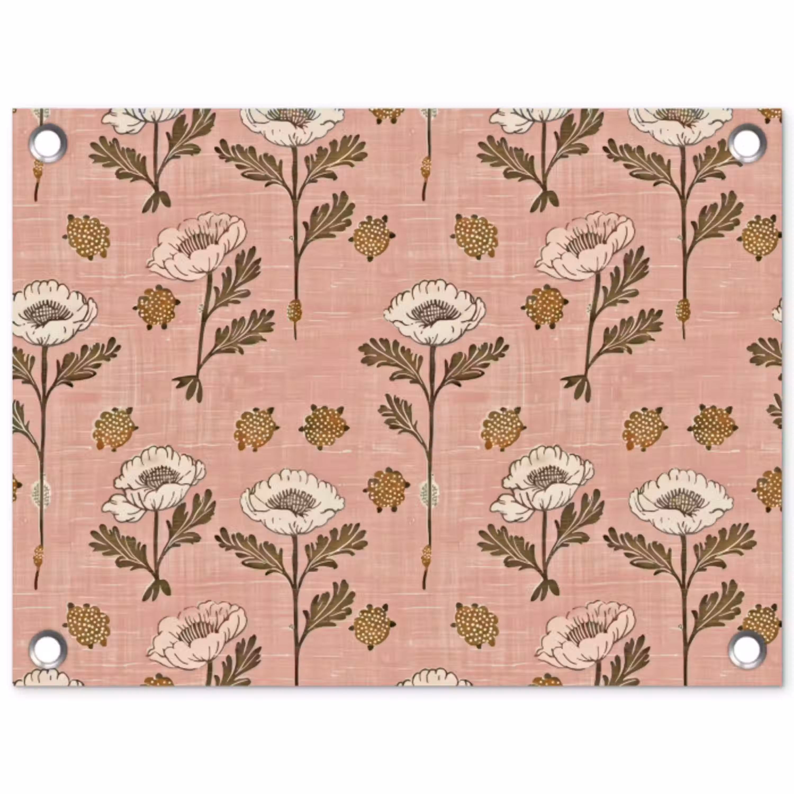 Roze - Bloemen - Vintage - Textuur tuinposter los doek klein 239 -3d
