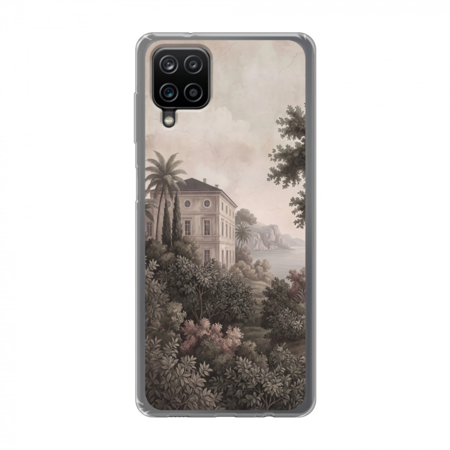 Zee - Villa - Beige Telefoonhoesje Samsung Galaxy A12 klein -3d