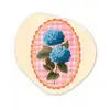 Bloemen - Blauw - Lijst - Bladeren Wandcirkel Organisch Aluminium middel -3d
