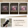 Bloemen - Roze - Stilleven - Kunst Light Box met batterij (Wandlamp) middel -USP_dimbaarNL
