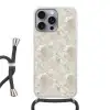 Marmer - Grijs - Aders Hoesje iPhone 16 Pro Max met koord klein 804 -3d