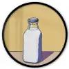 Glazen - Fles - Illustratie - Melk Fotolijst rond zonder passe partout klein -3d