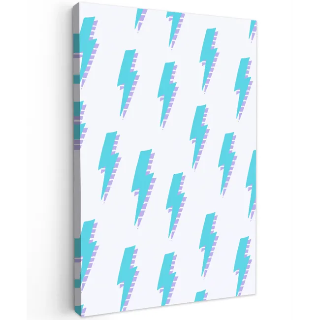 Blauw - Paars - Bliksem Tuinposter op houten frame 2 cm dik klein 841 -3d