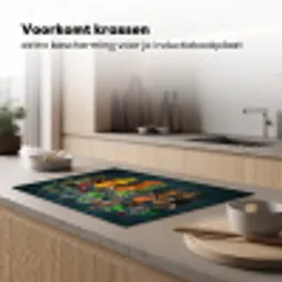 Kruiden - Lepels - Kleurrijk Inductie beschermer vinyl 3mm klein -sfeer1