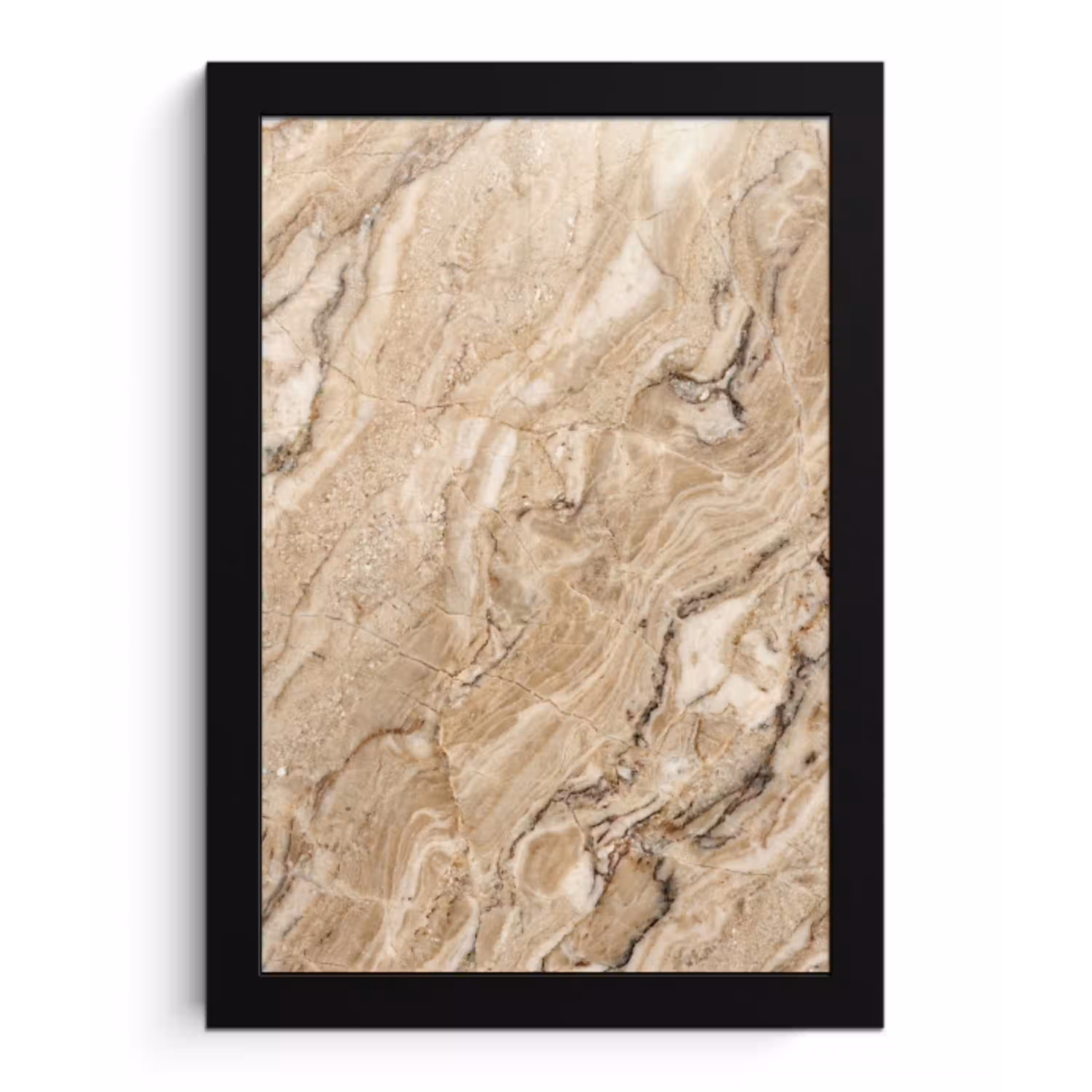 Textuur - Aders - Abstract - Modern - Beige fotolijst zwart zonder passe partout klein -3d