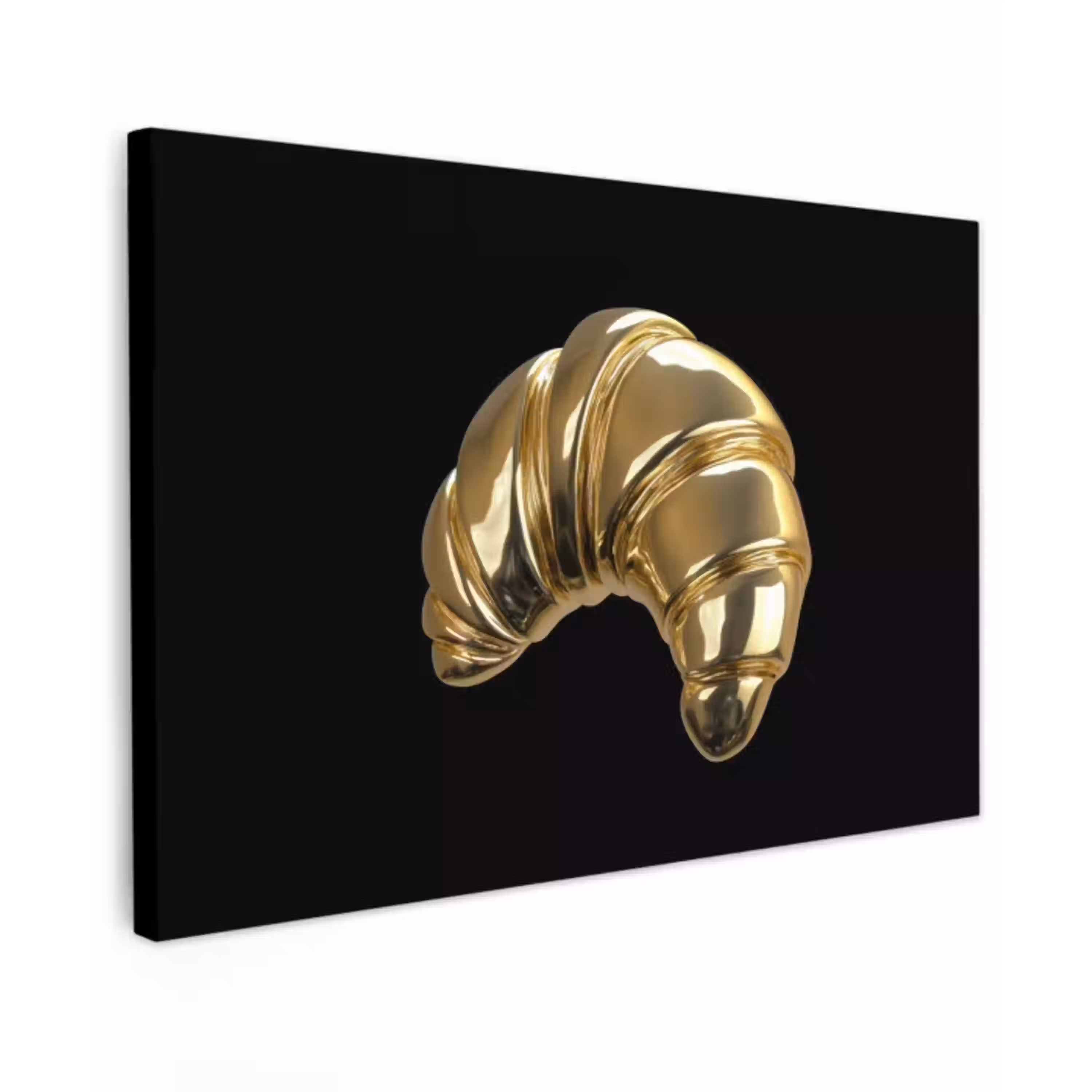 Croissant - Brood - Goud - Zwart canvas 2cm klein -z3d