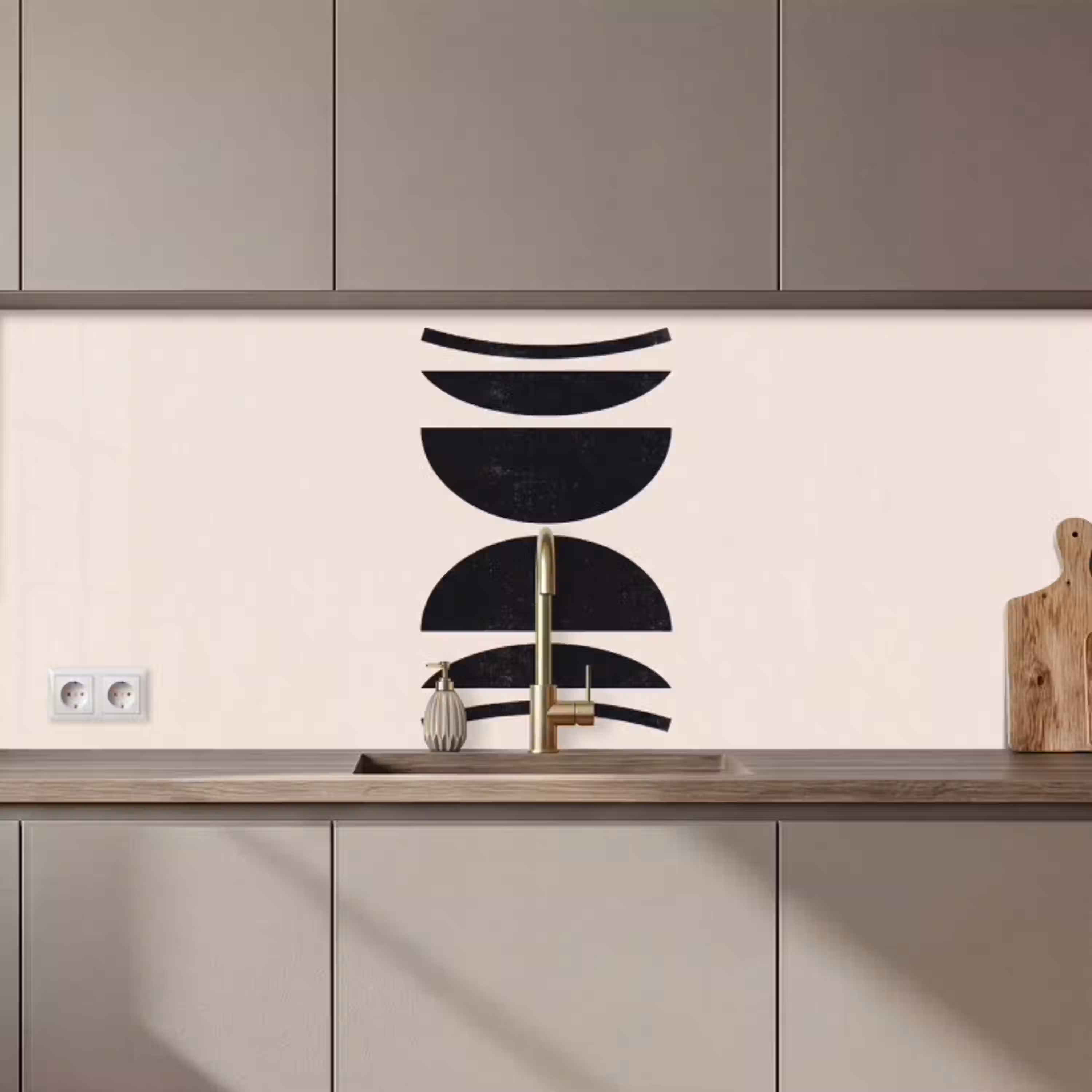 Abstract - Vormen - Zwart keuken achterwand 2 middel zz_3dshopping