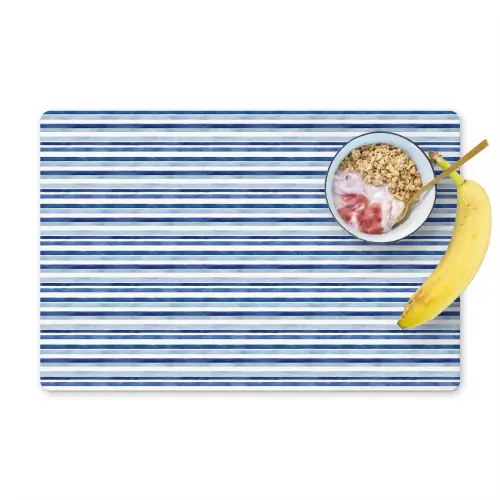 Frans - Citroen - Strepen - Blauw Placemat vinyl groot 368 -zzzproduct_Kitchenyeah-website