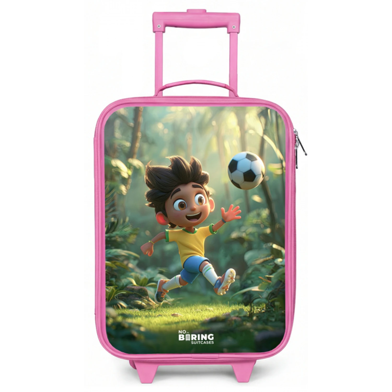 Voetbal - Jongen - Bos Kinderkoffer - Roze klein -zz3dotto