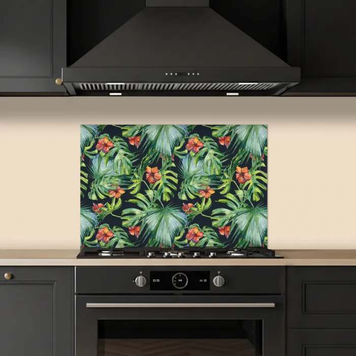Monstera - Jungle - Bladeren keuken achterwand spatscherm klein -sfeer1
