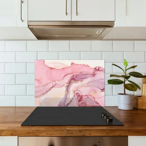 Goud - Marmer - Roze keuken achterwand spatscherm klein -sfeer2