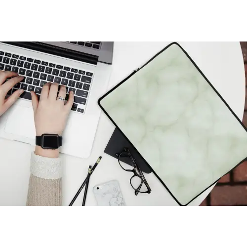 Groen - Marmer - Aders laptophoes neopreen klein 279 -bureau