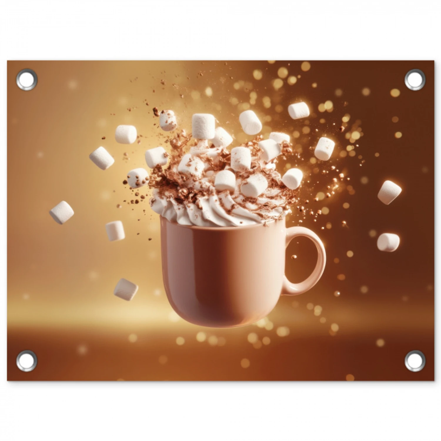 Chocomelk - Drinken - Warm - Bruin tuinposter los doek klein -3d