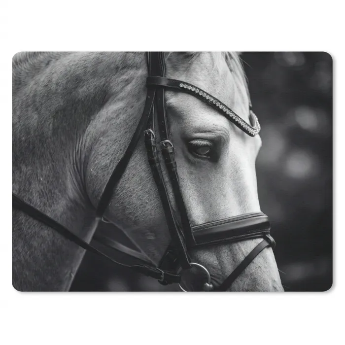 Paard - Schimmel - Portret muismat rubber klein -3d
