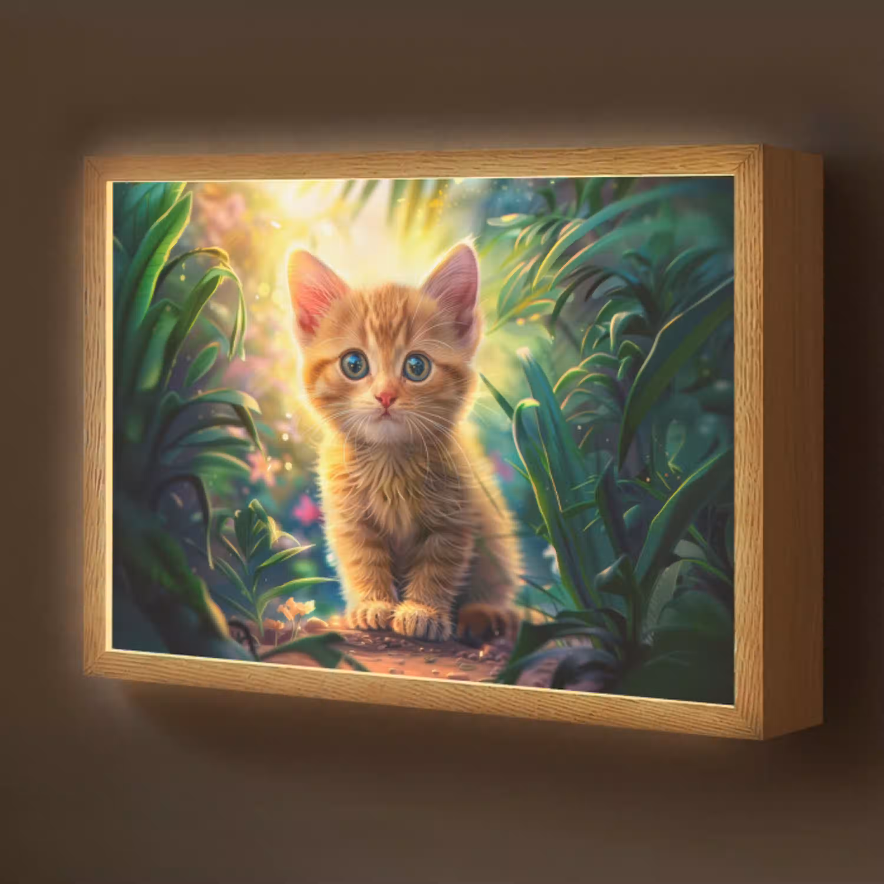 Kat - Huisdier - Natuur Light Box met batterij (Wandlamp kind) middel -z3d_website