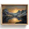 Berglandschap met Gouden Zonsondergang Dienblad Rechthoek middel -z3d_shopping