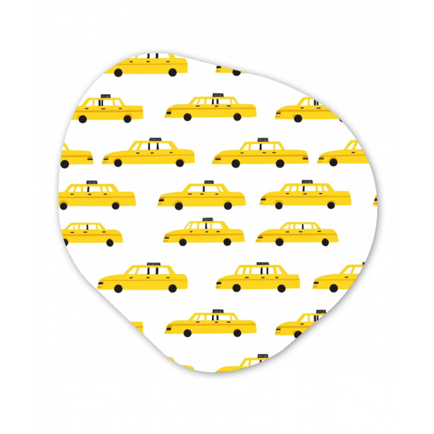 Taxi - Iconisch - Geel Wandcirkel Organisch Aluminium middel 851 -3d