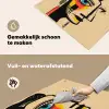 Geometrisch - Felle kleuren - Kubistische stijl Inductie beschemer met haakjes middel -ky-schoon-nl