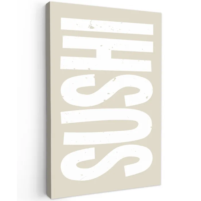 Sushi - Eten - Decoratie - Vintage canvas 2cm klein -z3d