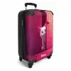 Witte kat gluurt door roze deur NBS - Handbagage koffer - Kinderen Unisex middel -productfoto_3d