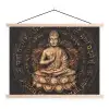 Boeddha - Mantra - Meditatie - Spiritueel - Koper textielposter latten blank klein -3d