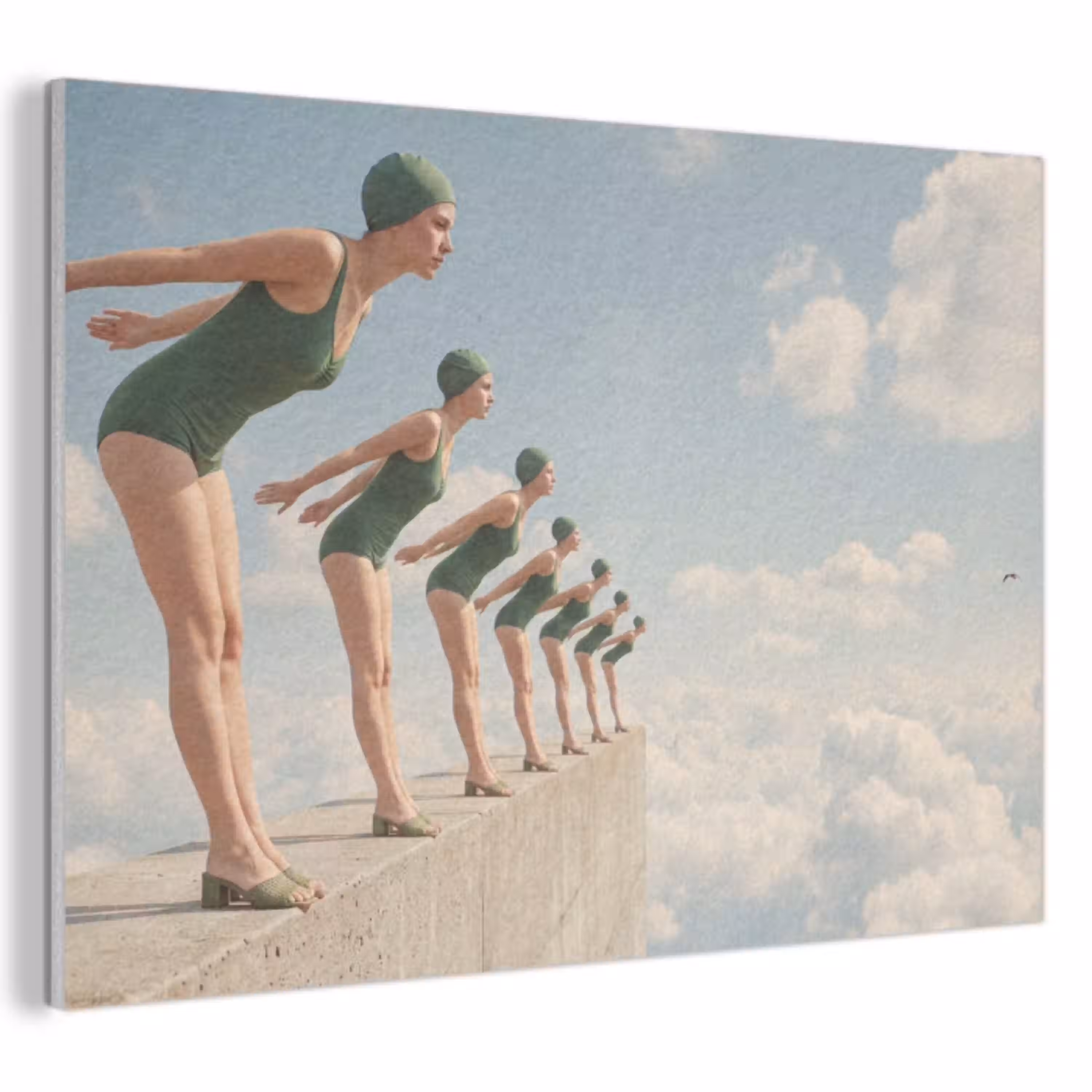Vrouwen - Duikhouding - Wolken PET vilt klein -3d
