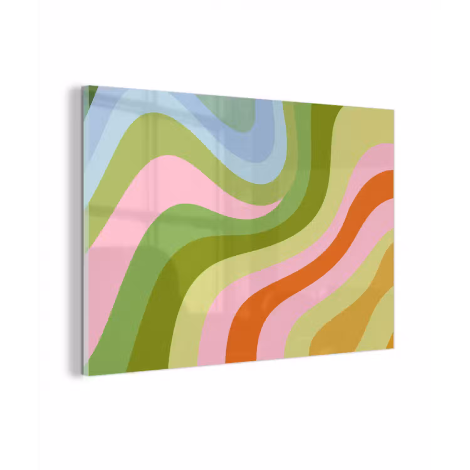 Glasbild - Linien - Pastelltöne - Wellenförmig
