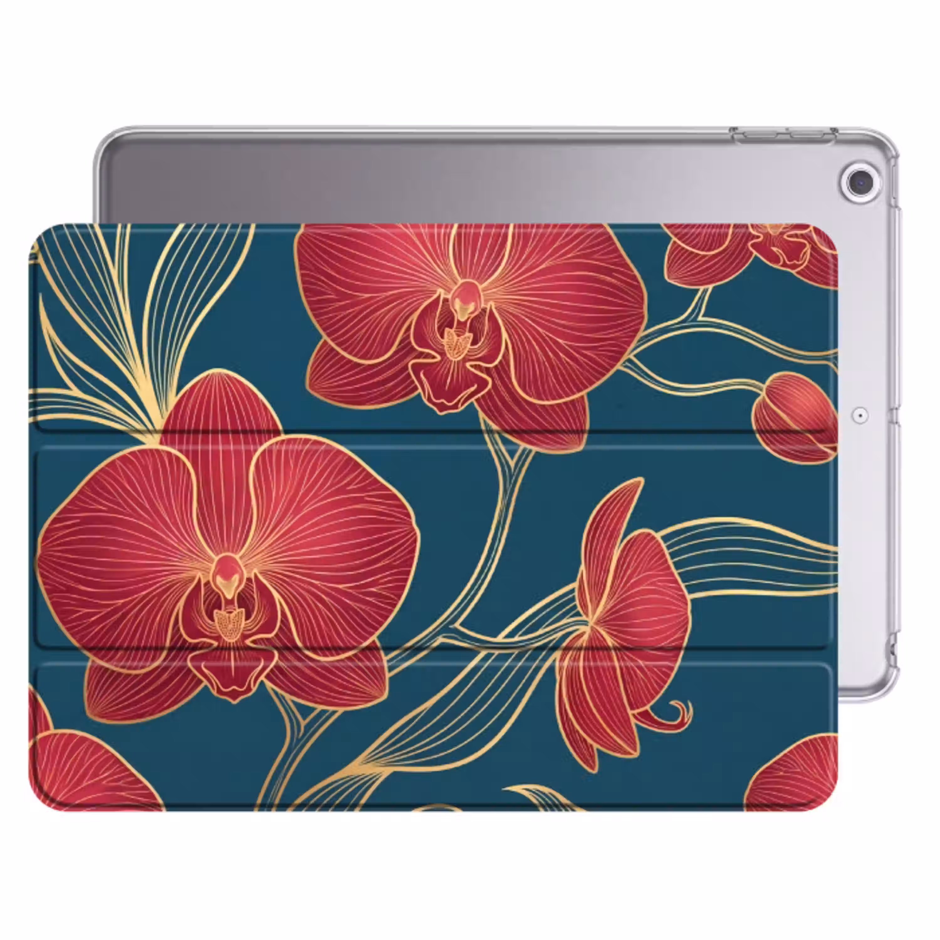 Bloemen - Rood - Goud Apple iPad 2017 middel -threedimensional_3d_global