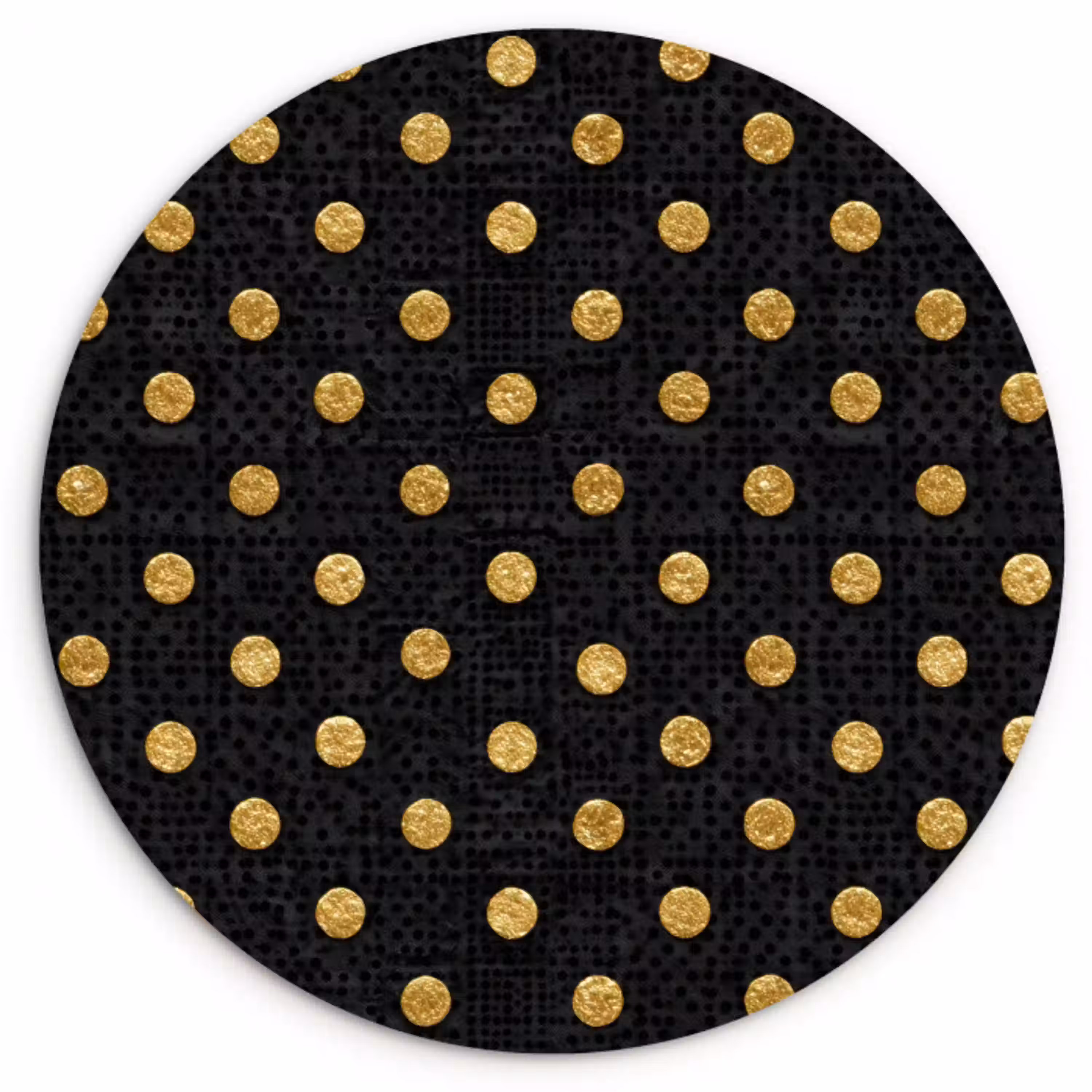 Polka Dot - Stippen - Goud - Zwart Wandcirkel kunststof plaat 5mm dik klein 188 -3d