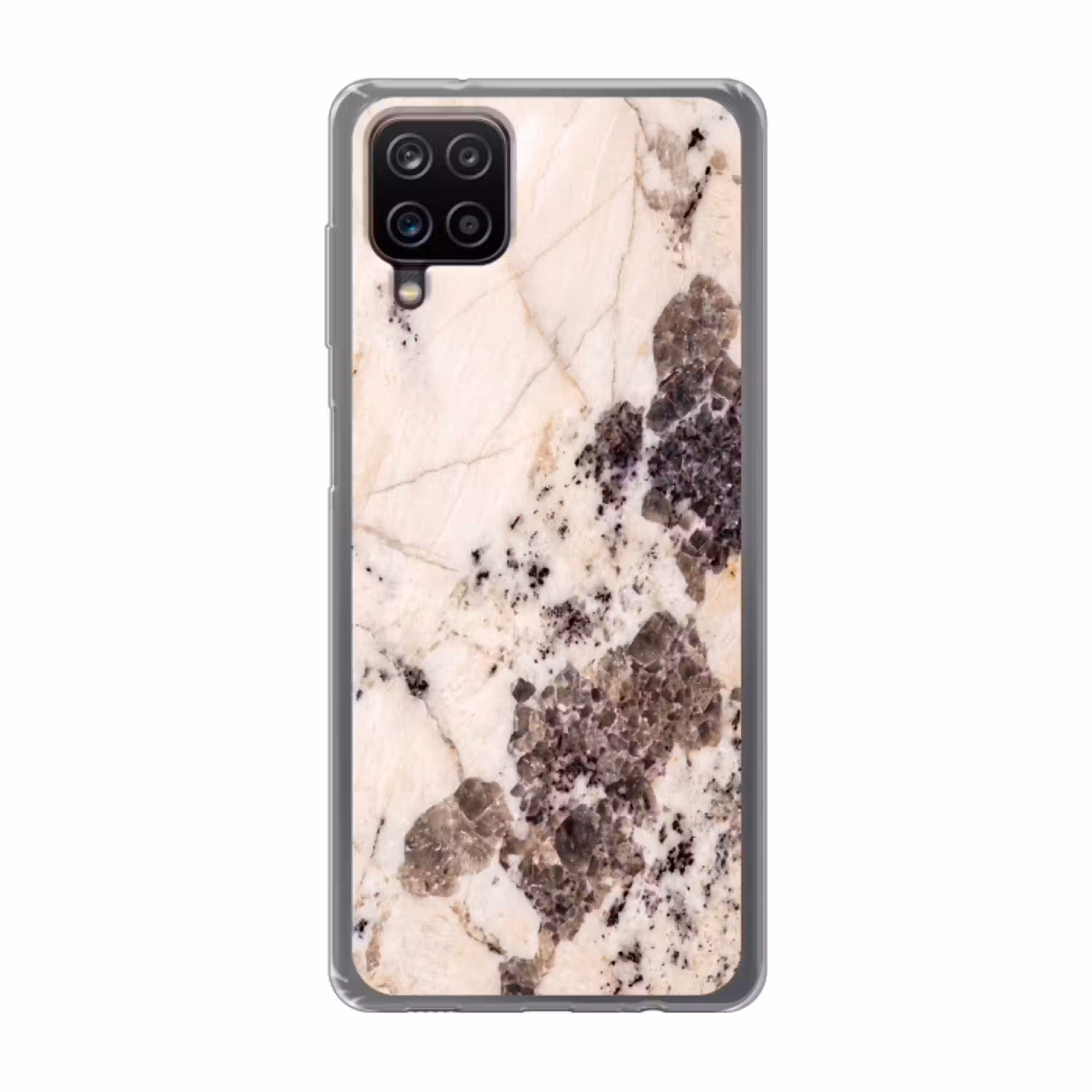 Natuursteen - Patroon - Abstract - Beige - Grijs Telefoonhoesje Samsung Galaxy A12 klein -3d