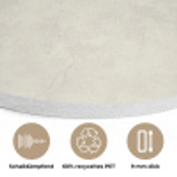 Crème - Egaal - Beton Akoestische PET Vilt - Rond klein 838 -closeup_DE