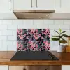 Zomer - Vlinder - Zwart - Roze keuken achterwand spatscherm klein 900 -sfeer2