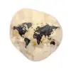 Wereldkaart - Goud - Zwart - Abstract Wandcirkel Organisch Aluminium middel -3d