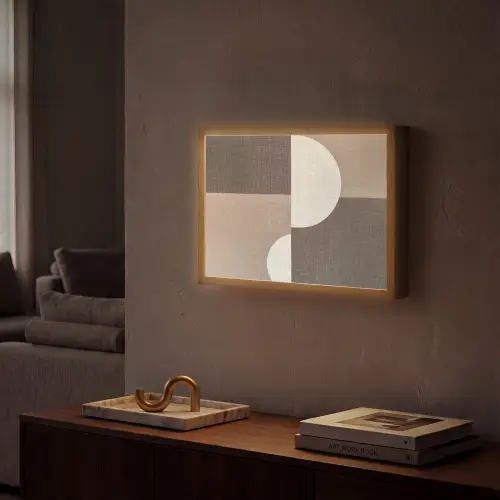 Raster - Halve cirkels - Contrast Light Box met batterij (Wandlamp) middel -sfeer1