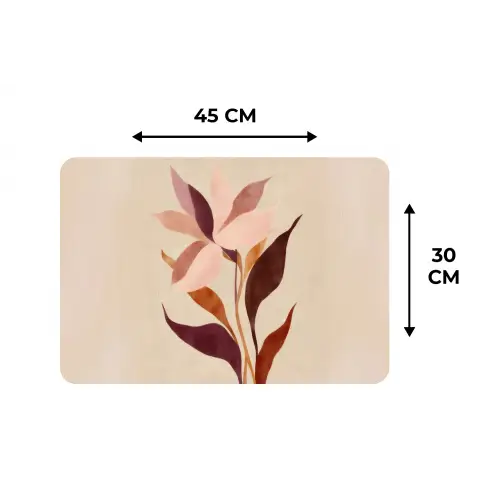 Bloemen - Blaadjes - Minimalistisch - Roze Placemat vinyl groot -specs