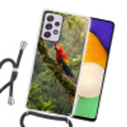 Ara - Jungle - Rood Hoesje Samsung Galaxy A52 5G met koord klein -sfeer1
