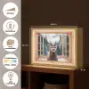 Doorkijk - Hert - Dieren - Winterlandschap - Sneeuw Light Box met batterij (Wandlamp) middel -USP_websiteoverzichtNL
