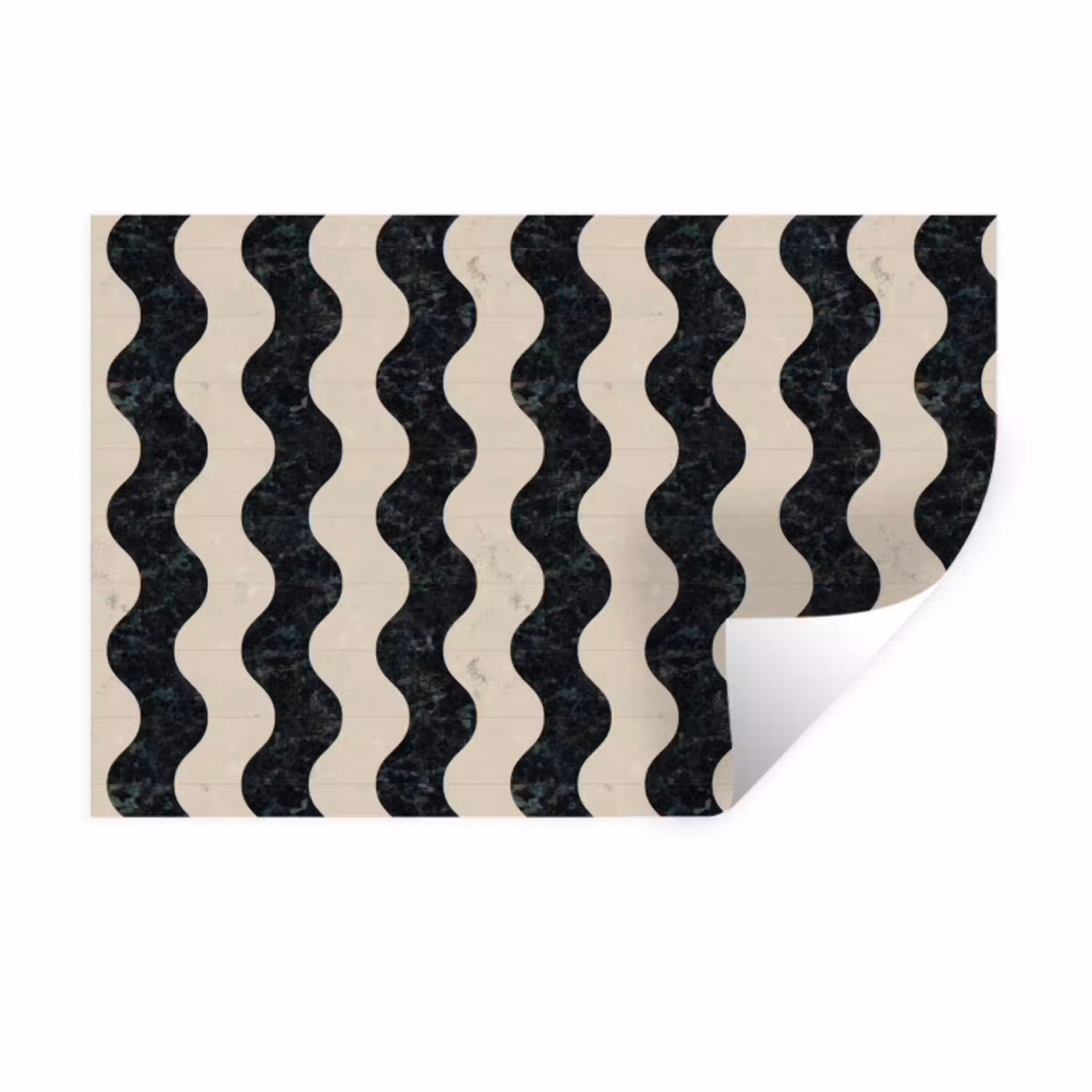 Patroon - Marmer - Groen - Cremé Muursticker klein 286 -3d