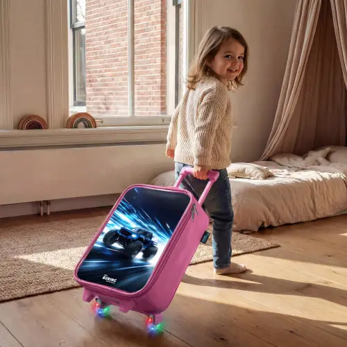 Monstertruck raast door lichtsnelheid Kinderkoffer - Roze klein -sfeer1