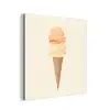 Minimalistisch - Schepijs - Hoorntje - Beige aluminium wit klein -3d