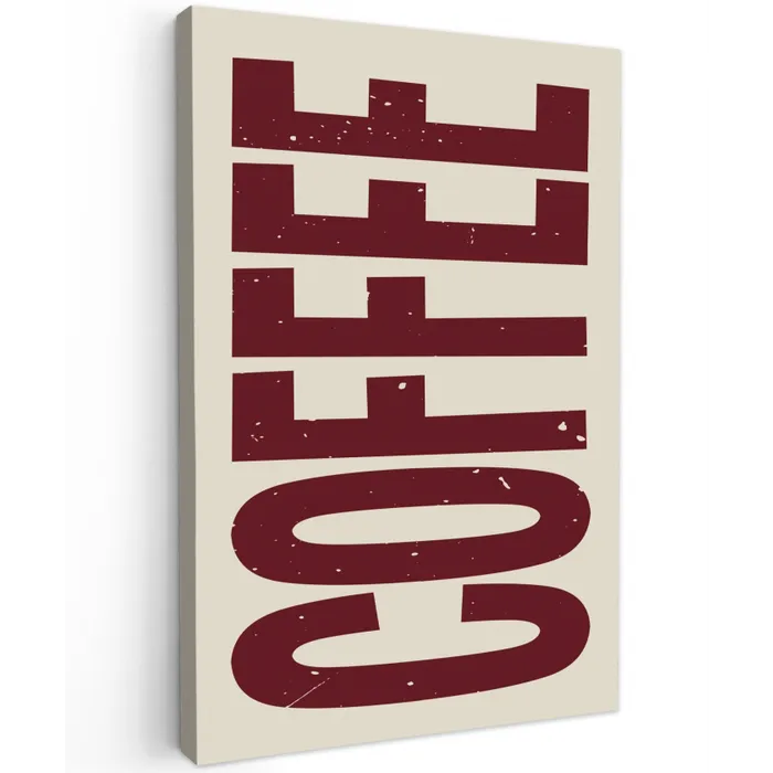 Koffie -Japandi - Rood - Vintage canvas 2cm klein -z3d