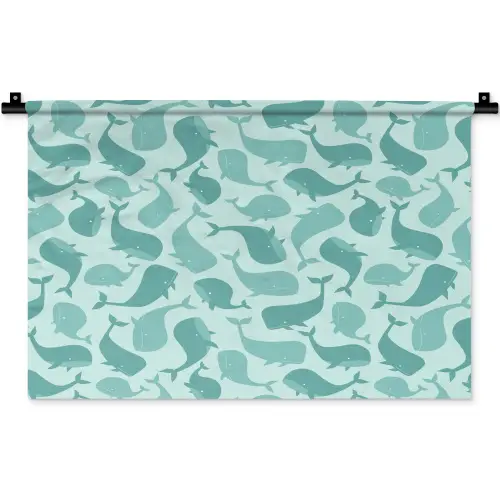 Zee - Dieren - Blauwe vinvis Wandkleed katoen klein 269 -zz3d