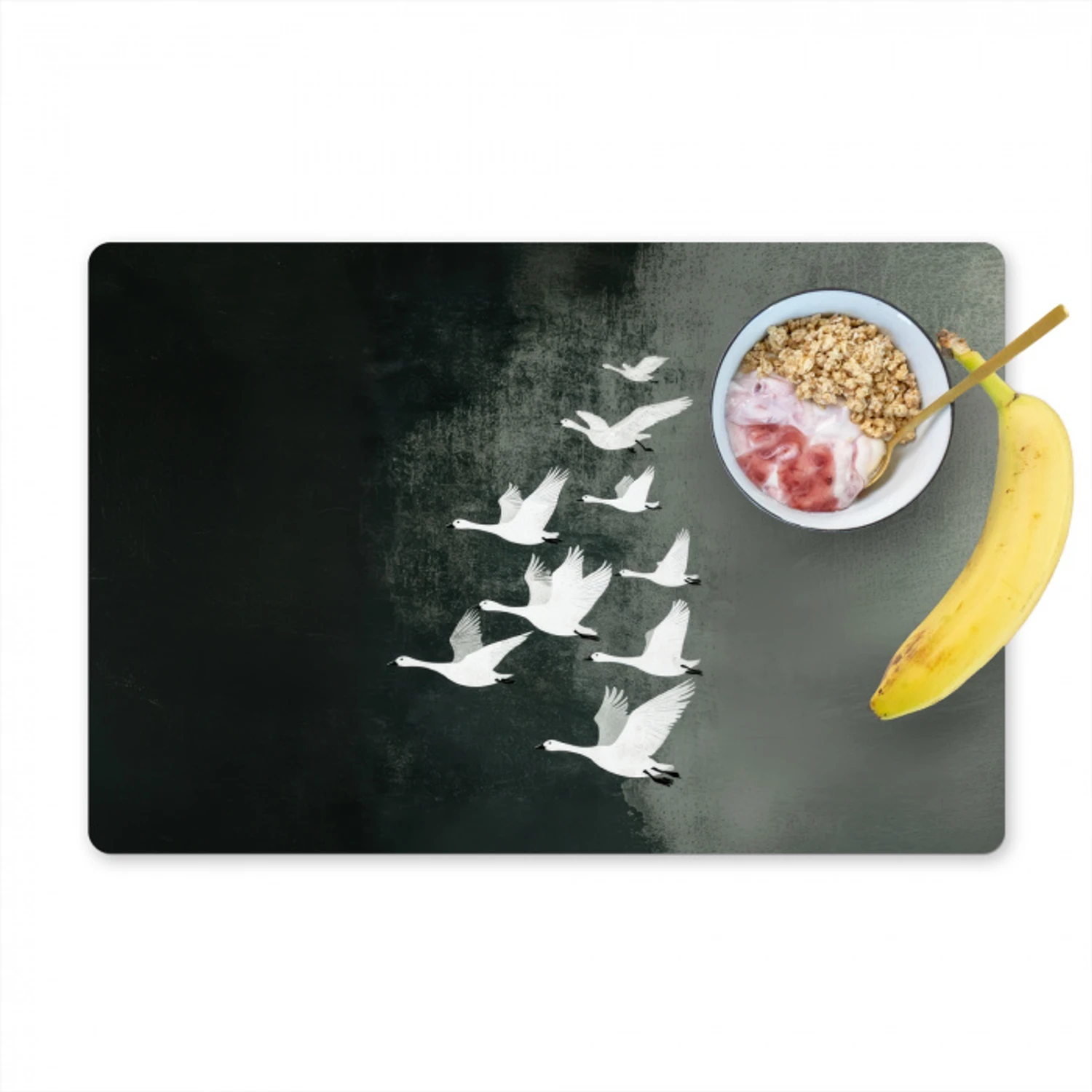 Vogel - Japandi - Groen Placemat vinyl groot -zzzproduct_Kitchenyeah-website