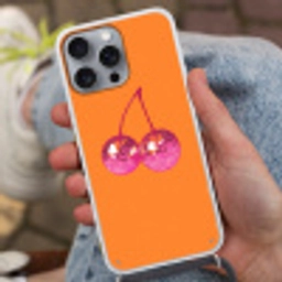 Discoballen - Kers - Spiegels - Roze Hoesje iPhone 16 Pro Max met koord klein -sfeer3