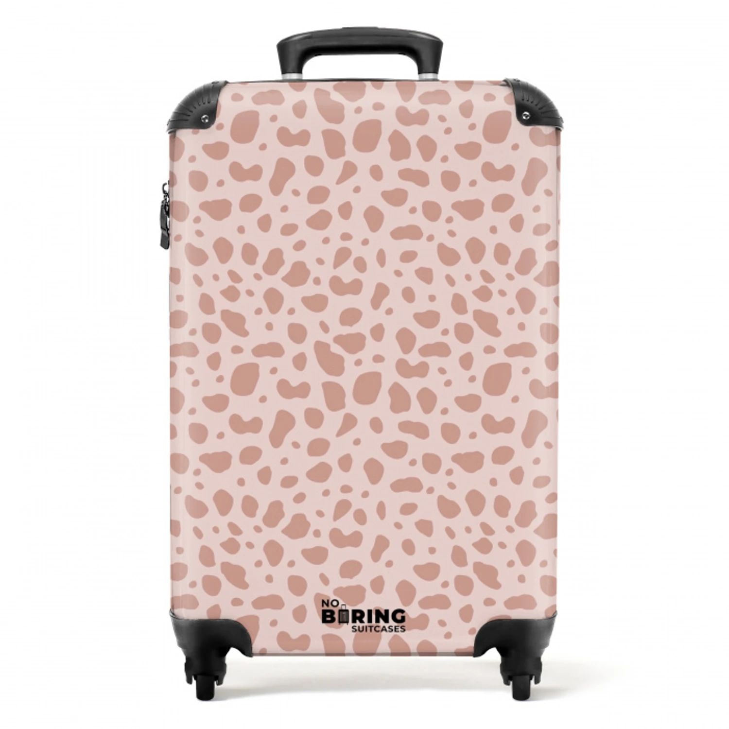Luipaard patroon op poederroze NBS - Handbagage koffer - Volwassenen Unisex middel -productfoto_recht