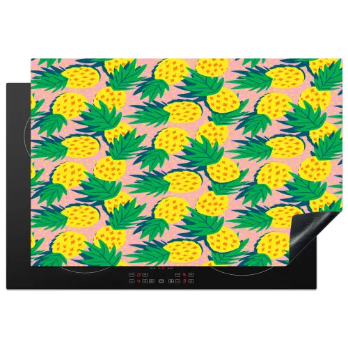 Ananas - Geel - Groen - Tropisch Inductie beschermer vinyl 3mm klein 276 -3d